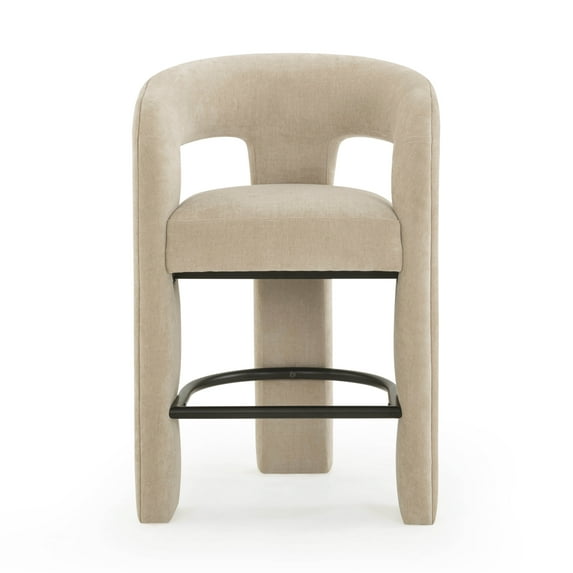 Malone Taupe Performance Chenille Stool