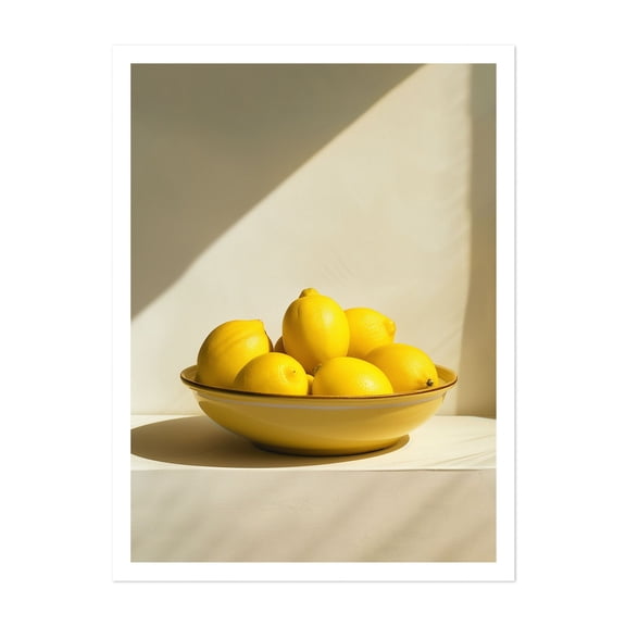 Malou-Studio-Still-Life-Simple-Lemons-3x4 - Photography Lemon Fruit Kitchen Decor Minimalist Modern Art Unframed Wall Art Print 22 x 28 inches