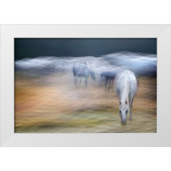 Malovrh, Milan 18x13 White Modern Wood Framed Museum Art Print Titled - On the pasture