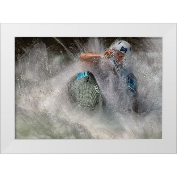 Malovrh, Milan 18x14 White Modern Wood Framed Museum Art Print Titled - Fighting Rapids