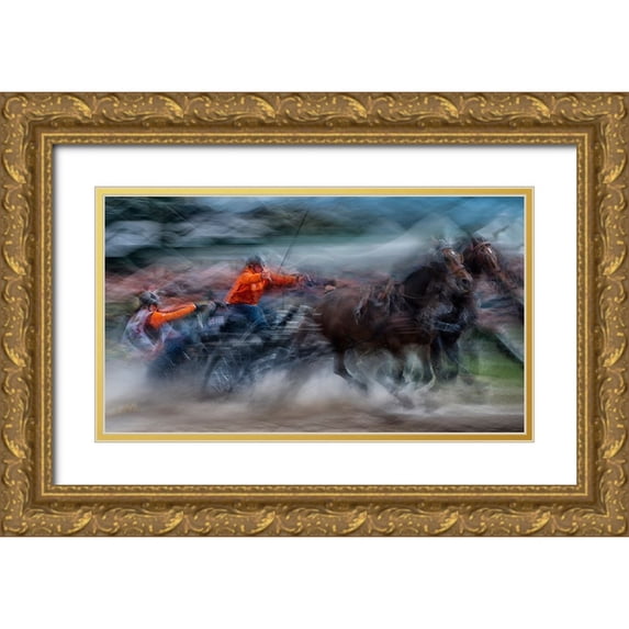 Malovrh, Milan 24x15 Gold Ornate Wood Framed with Double Matting Museum Art Print Titled - Race 2