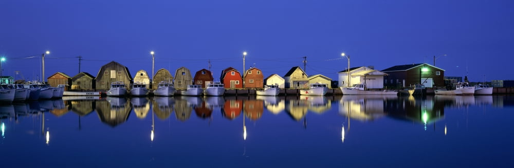 Malpeque Harbour At Dusk Prince County Prince Edward Island Canvas Art - Ron Watts Design Pics (36 x 12)