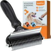 MalsiPree Dog Comb and Undercoat Rake for Brushing, Black, Large