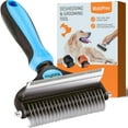 thumbnail image 1 of MalsiPree Dog Comb and Undercoat Rake for Brushing, Blue, Large, 1 of 9