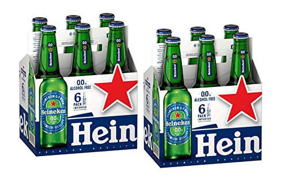 Malt Beverage Heineken 0.0 Non Alcoholic Beer Pack of 12 Glass Bottles 11oz/331ML    