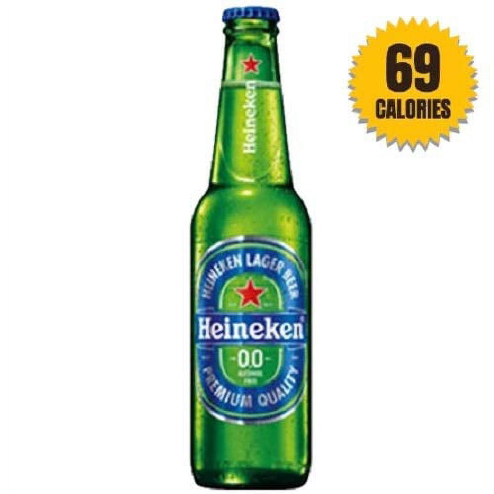 Malt Beverage Heineken 0.0 Non Alcoholic Beer Pack of 12 Glass Bottles 11oz/331ML    