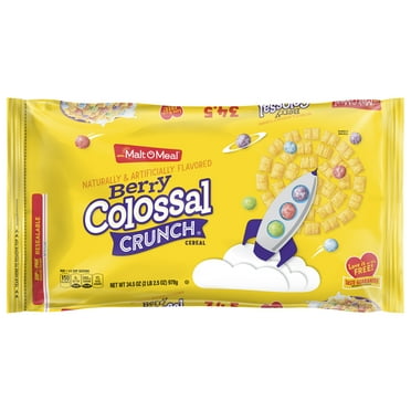 Malt-O-Meal Berry Colossal Crunch Breakfast Cereal, Crunchy, 38.5 oz Resealable Cereal Bag