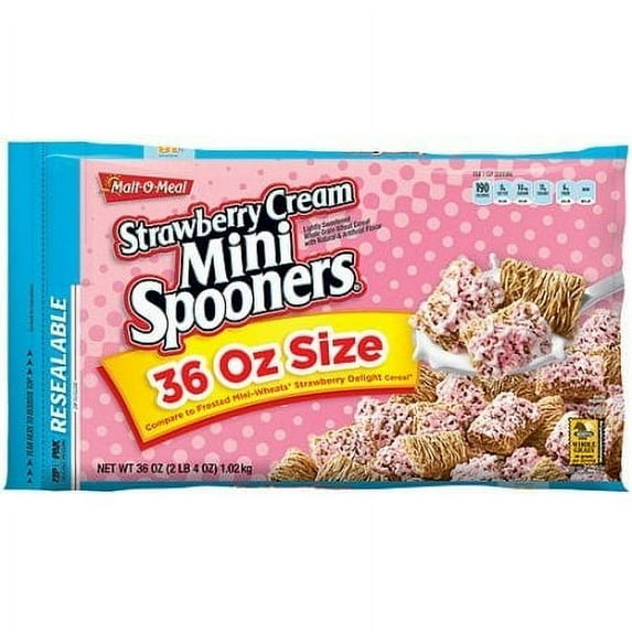 Malt-O-Meal Cereal Mini Spooners Strawberry Cream 36 oz (Pack of 16)