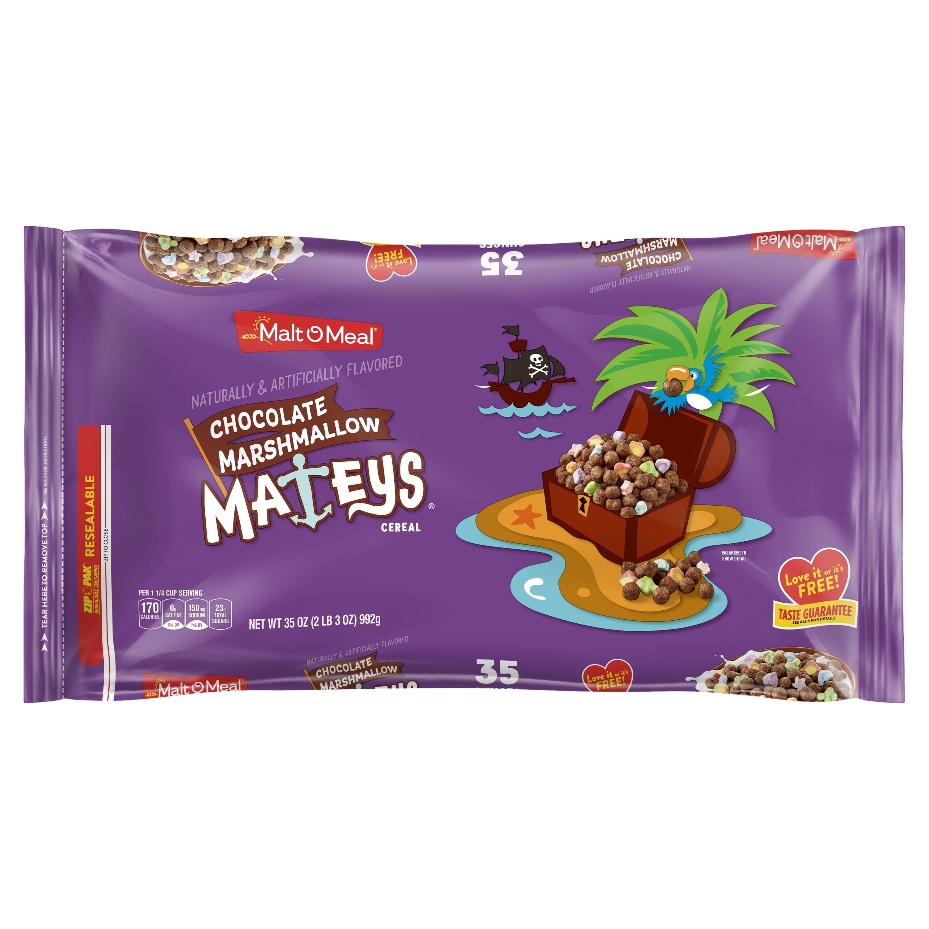 MaltOMeal Chocolate Marshmallow Mateys Breakfast Cereal, 35 OZ Bag