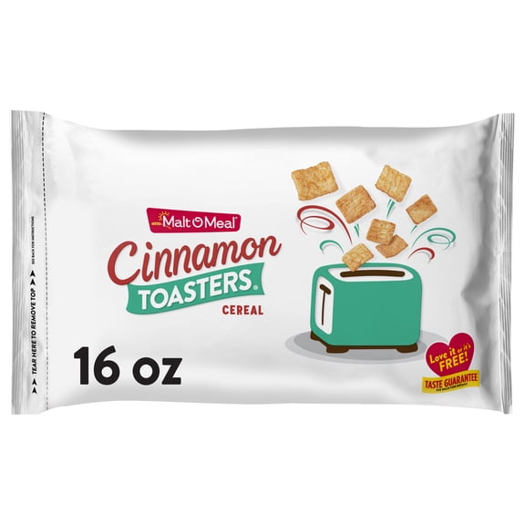 Malt-O-Meal Cinnamon Toasters Breakfast Cereal, Real Cinnamon Squares, 16 oz Bag