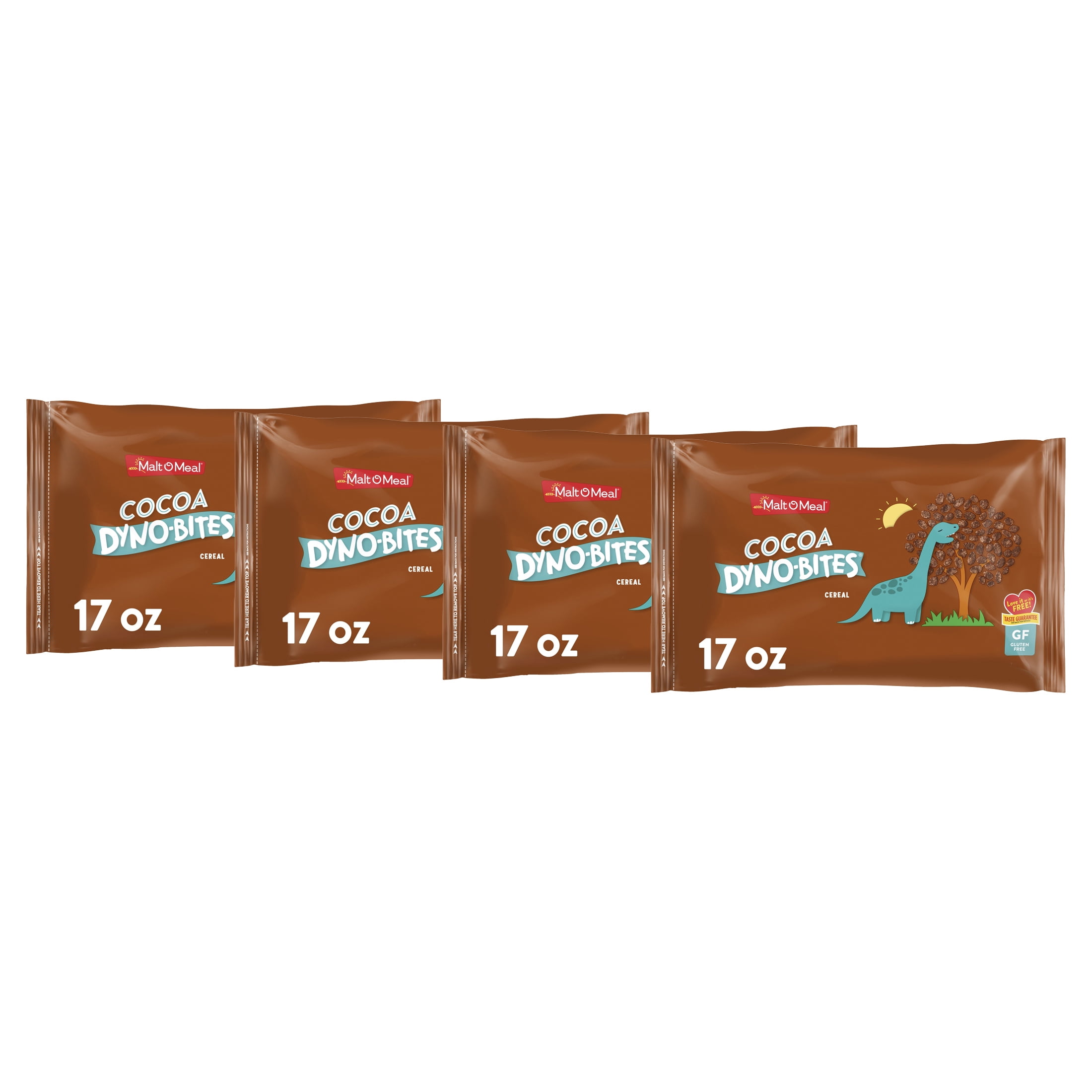 (4 pack) MaltOMeal Cocoa Dyno Bites Gluten Free Breakfast Cereal, 17