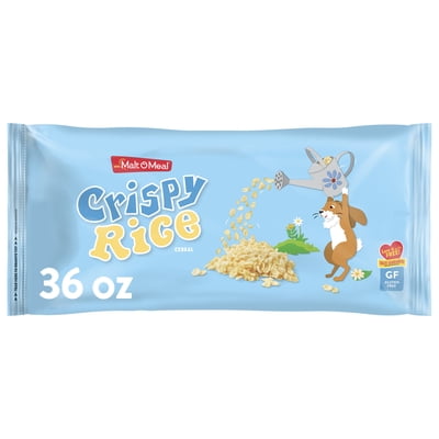Malt-O-Meal Crispy Rice Gluten Free Breakfast Cereal, Bulk Family Size, 36 oz Bag