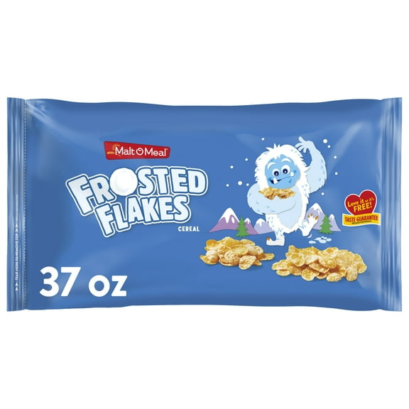 Malt-O-Meal Frosted Flakes Cereal, Family Size, Crunchy 37 oz Resealable Bag