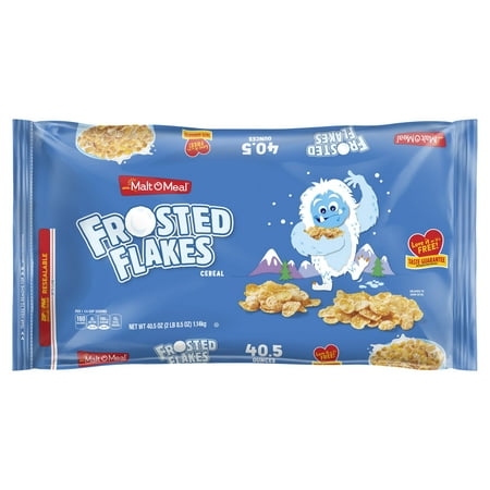 Malt-O-Meal Frosted Flakes Cereal, Frosty Flakes Breakfast Cereal, 40.5 OZ Bag