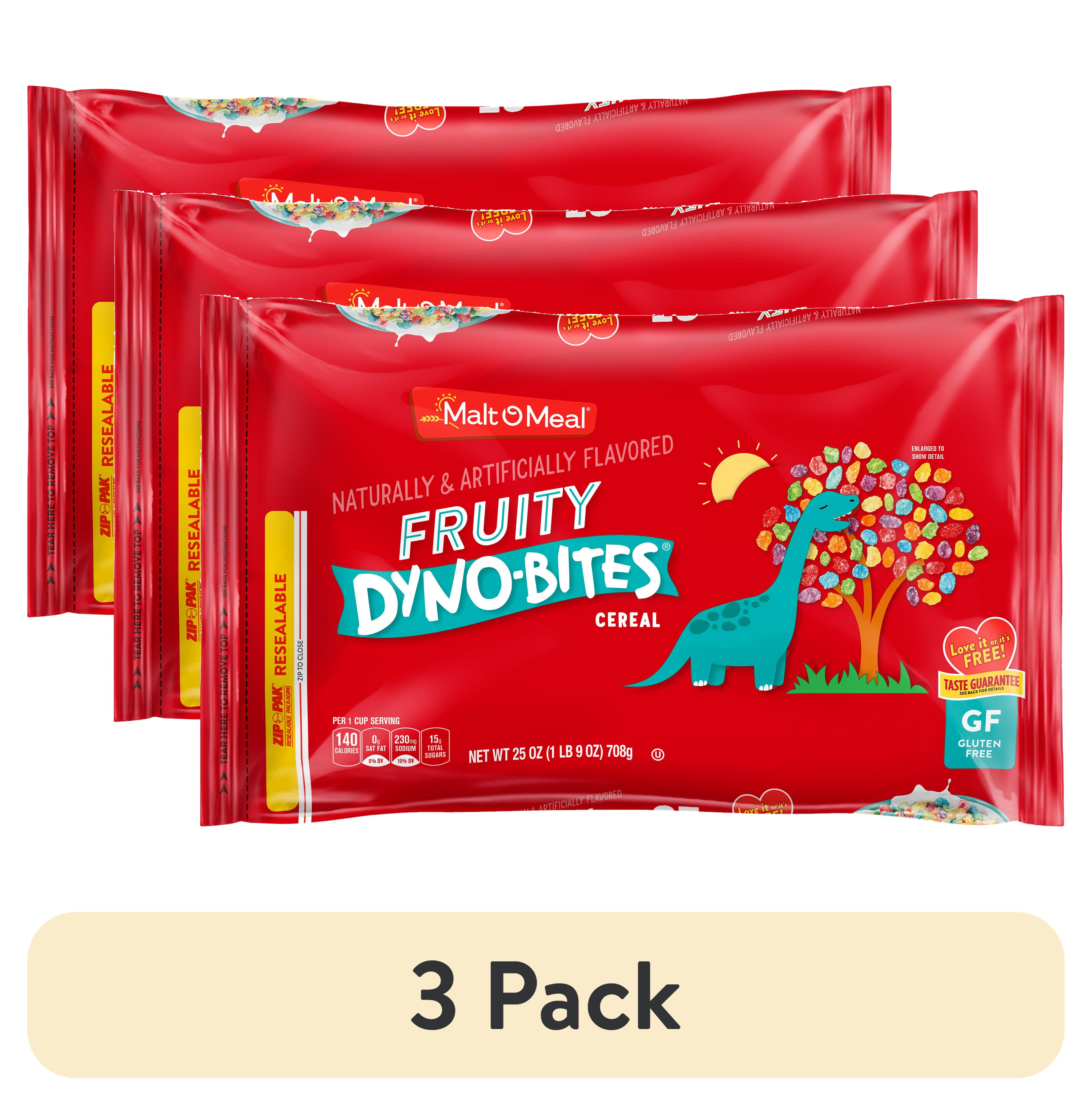 (3 pack) MaltOMeal Fruity DynoBites Breakfast Cereal, Family Size
