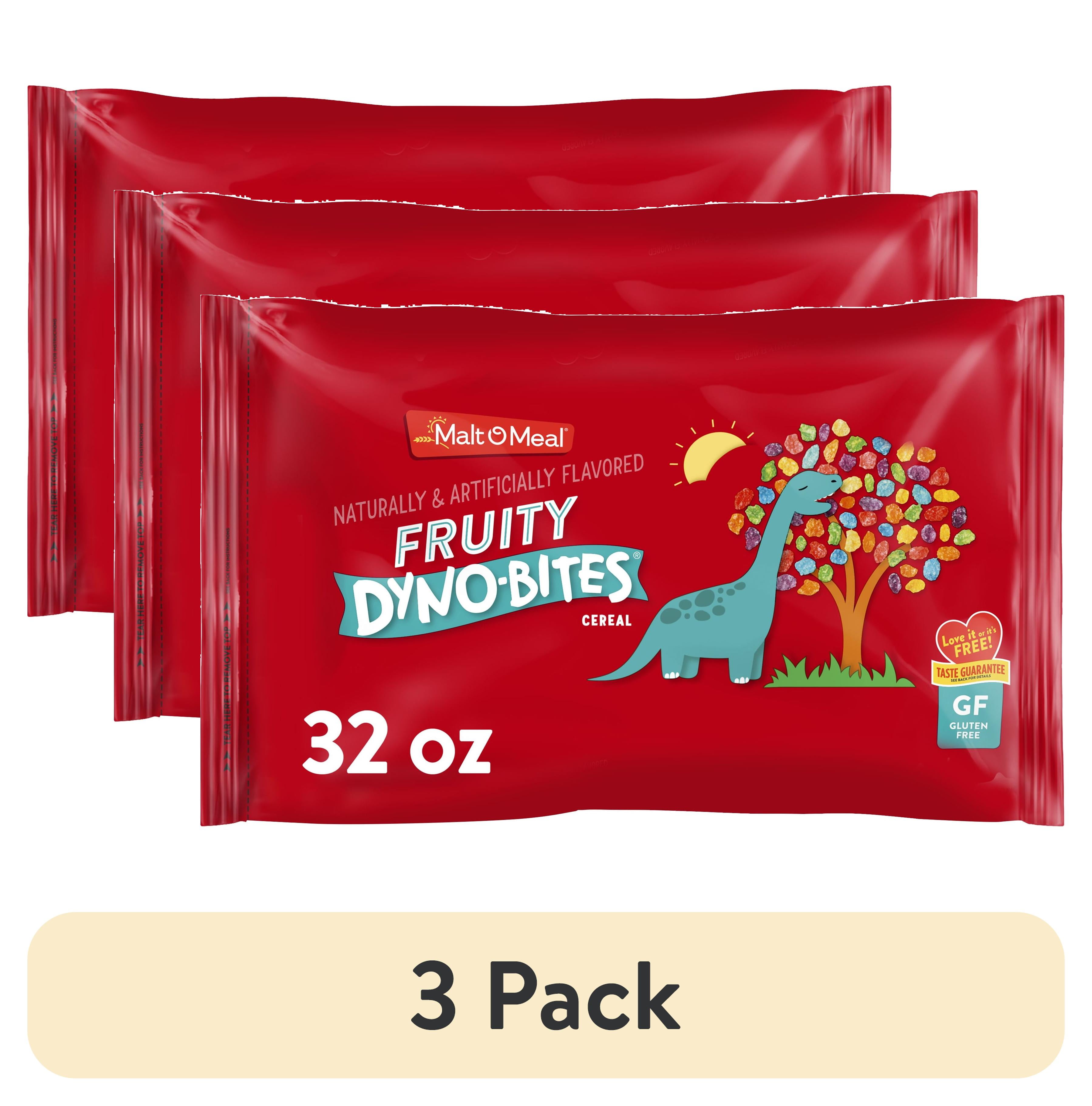 (3 pack) MaltOMeal Fruity Dyno Bites Cereal, Gluten Free Breakfast