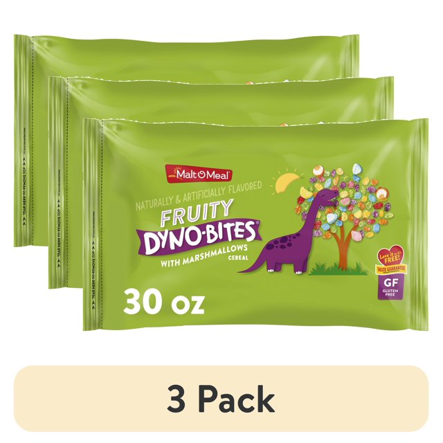 (3 pack) MaltOMeal Fruity Dyno Bites with Marshmallows, GlutenFree