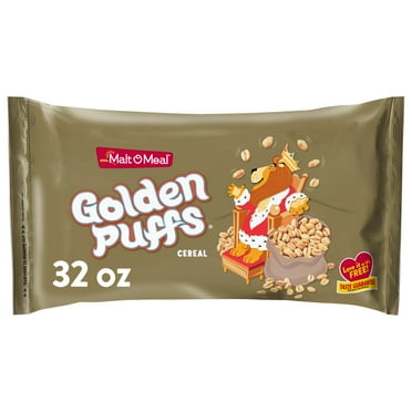 Malt-O-Meal Golden Puffs Breakfast Cereal, Puffed Wheat Cereal, Crunchy 32 oz Resealable Bag