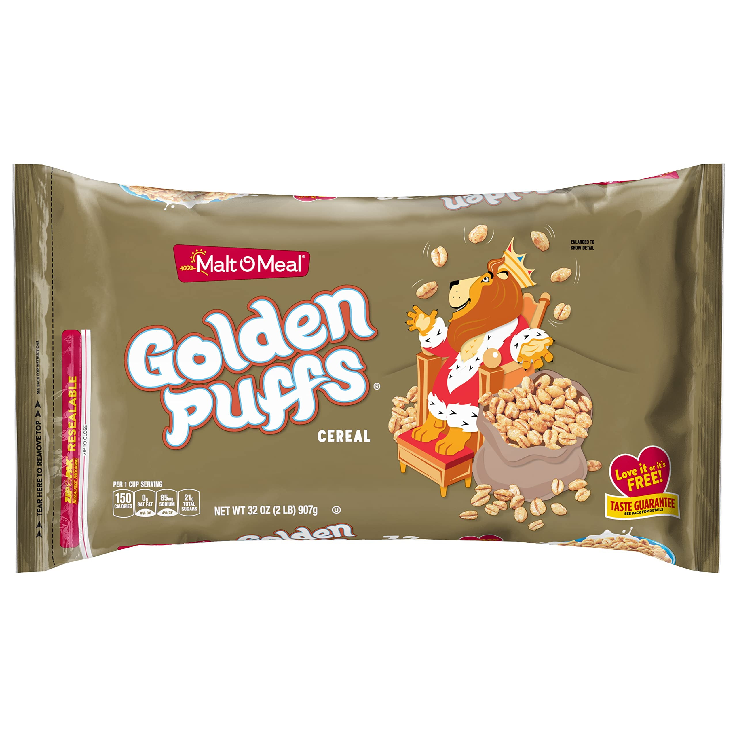 Malt-O-Meal Golden Puffs® Kids Breakfast Cereal, Family Size Bulk Bagged Cereal, (Pack of 18)