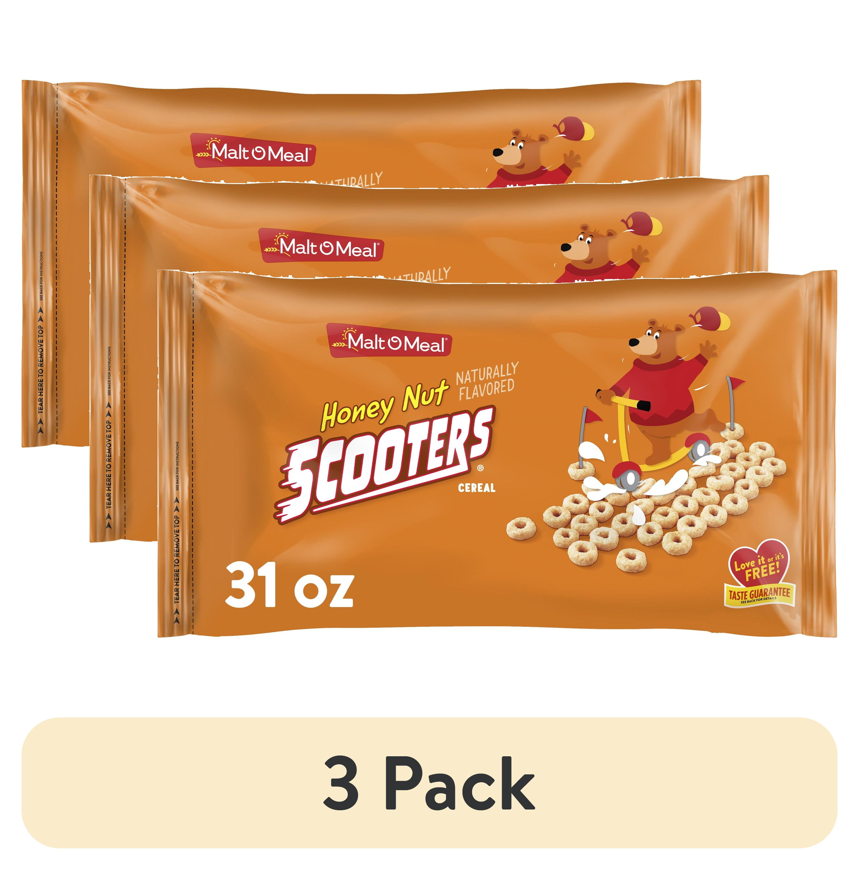 (3 pack) MaltOMeal Honey Nut Scooters Breakfast Cereal, Oat Cereal