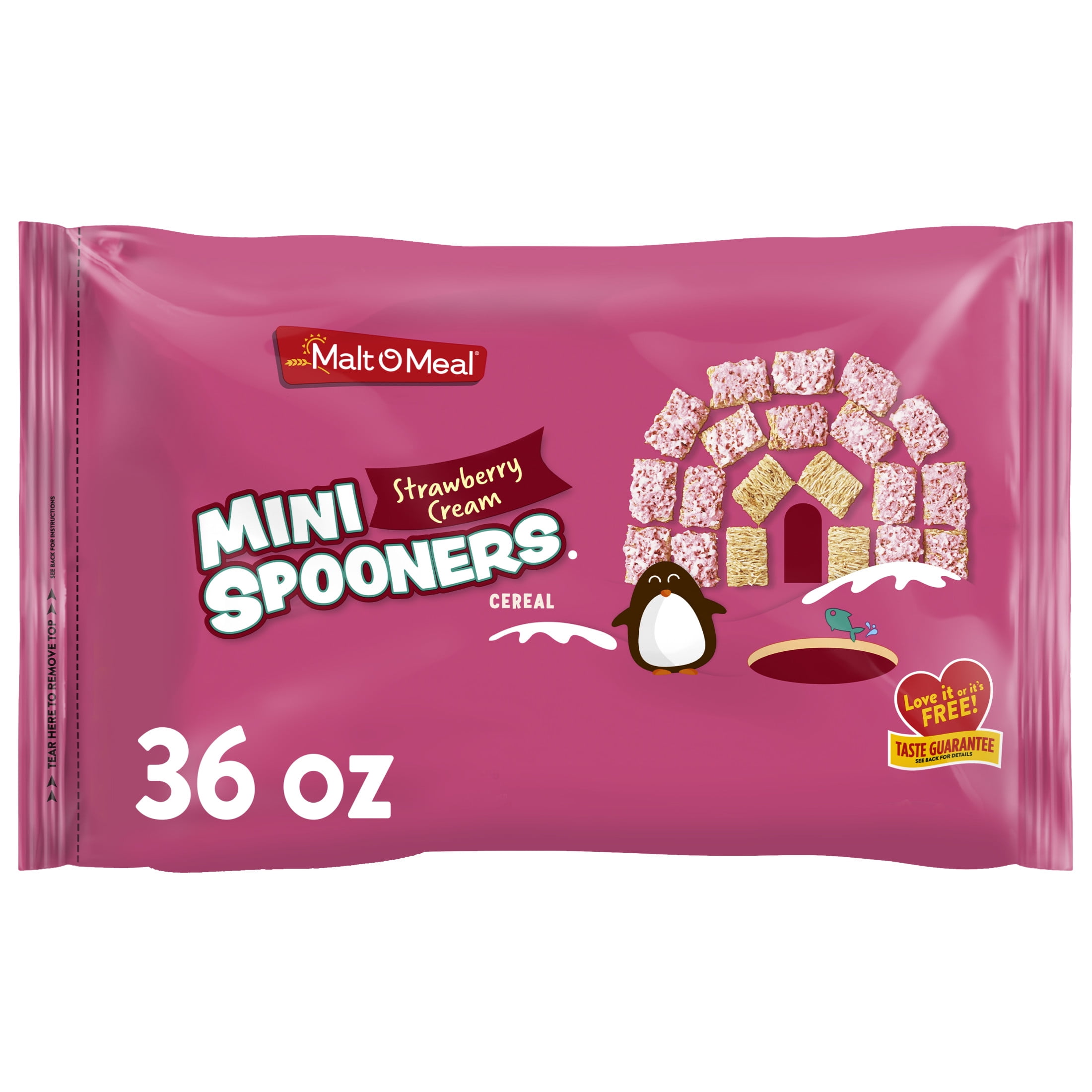 MaltOMeal Strawberry Cream Mini Spooners, Shredded Wheat Cereal