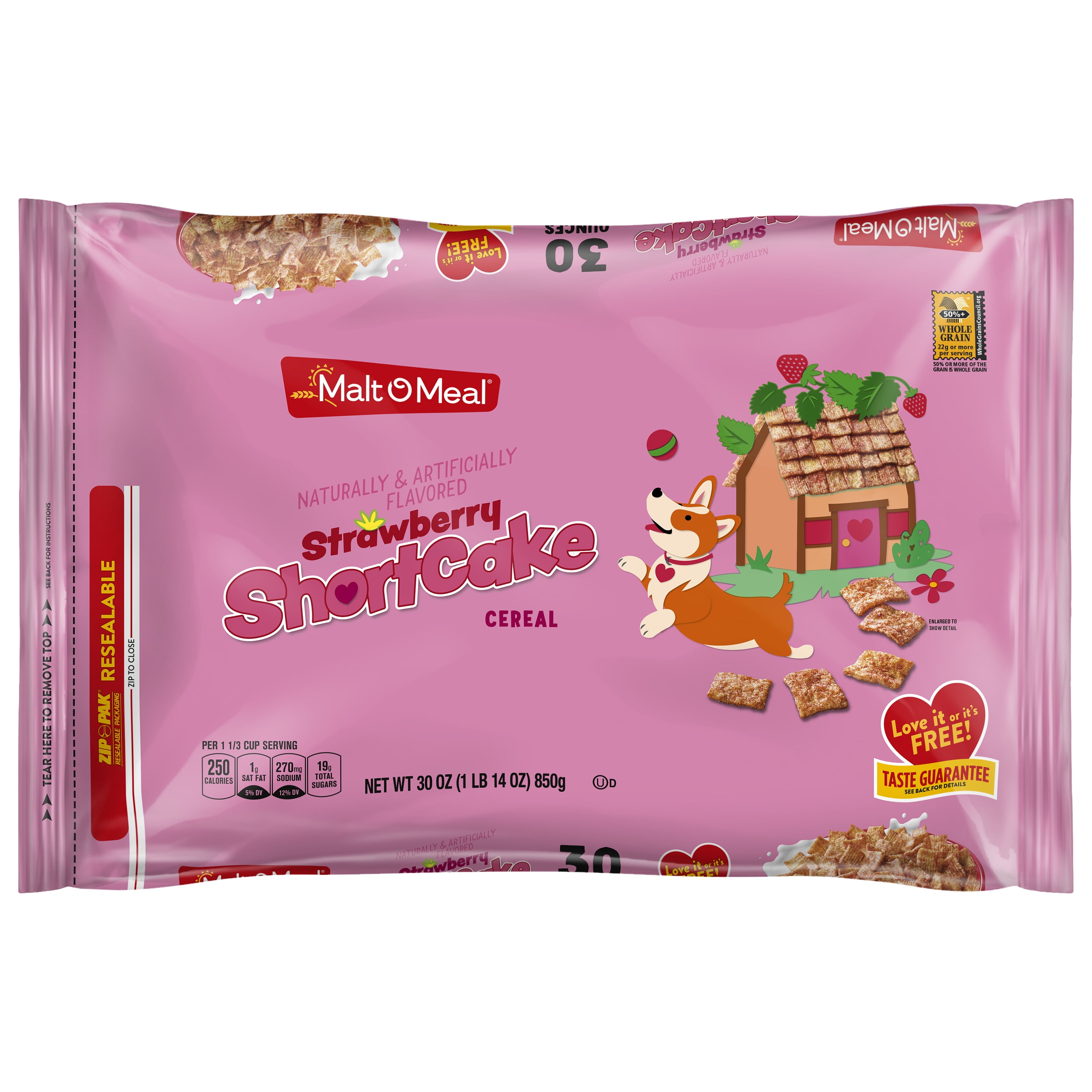 MaltOMeal Strawberry Shortcake Breakfast Cereal, Limited Edition, 30