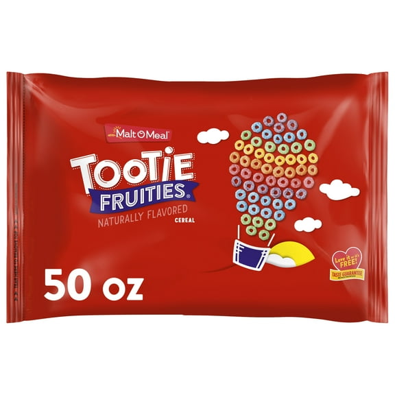 Malt-O-Meal Tootie Fruities Cereal, Fruity Breakfast Cereal, Crunchy 50 oz Resealable Bag