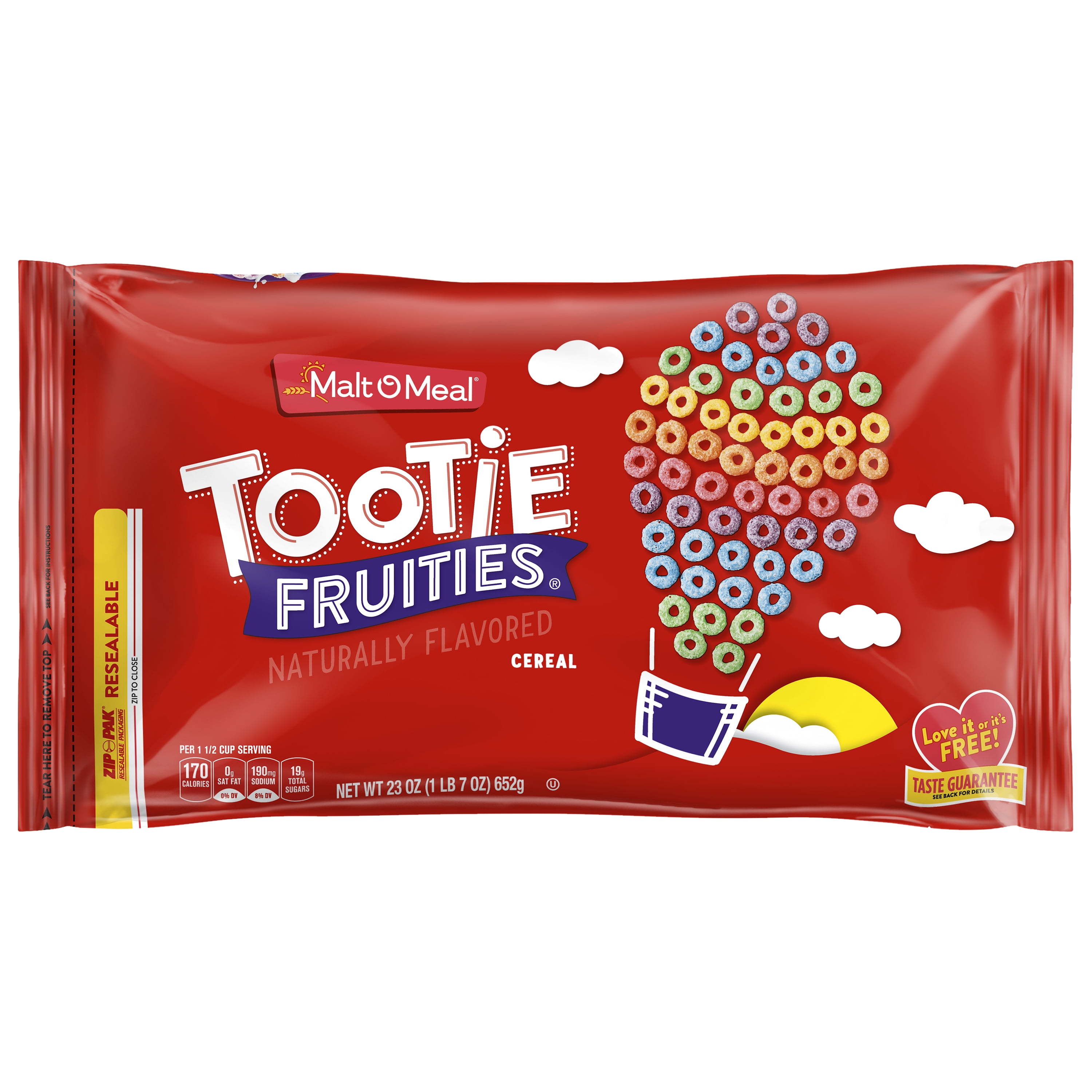 Malt-O-Meal Tootie Fruities Cereal, 23 oz. Family Size Resealable