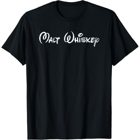 Malt Whiskey The Original Happiest Drink On Earth T-ShirtMen and women, Black T-shirt, size: Extra large S-4XL