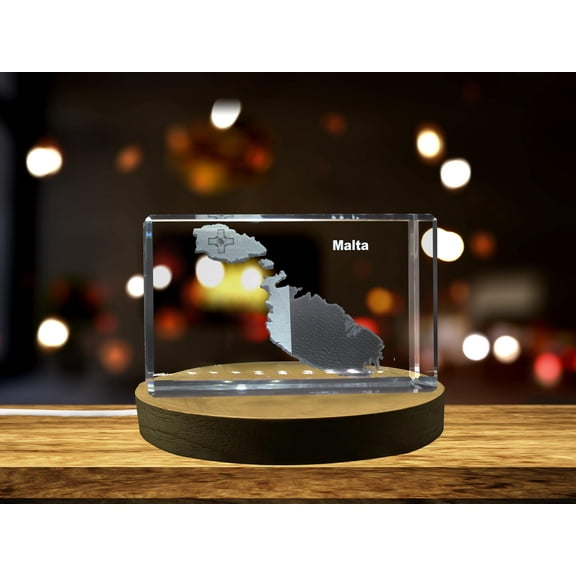 Malta 3D Engraved Crystal 3D Engraved Crystal Keepsake/Gift/Decor/Collectible/Souvenir