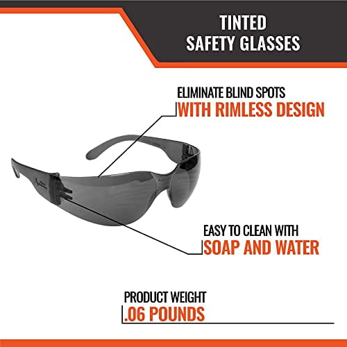 Malta Dynamics Safety Glasses OSHA/ANSI Approved Protective Eyewear for