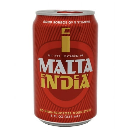 Malta India - Malt Beverage Non Alcoholic Original from Puerto Rico / Soda 8 oz Can - 6 Pack