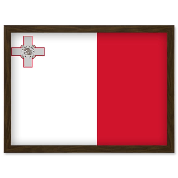 Malta National Flag Patriotic Vexillology World Flags Country Region Poster Artwork Framed Wall Art Print A4