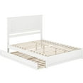 thumbnail image 1 of Malta Queen Wood Platform Bed with Panel Footboard and Twin XL Trundle in White, 1 of 5