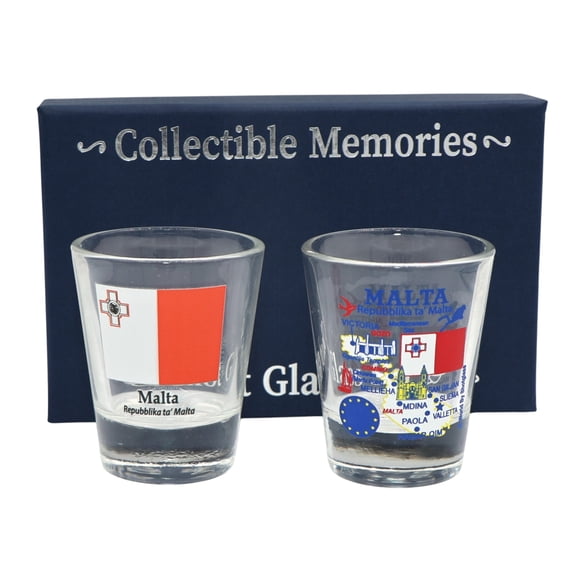 Malta Souvenir Boxed Shot Glass Set (Set of 2)
