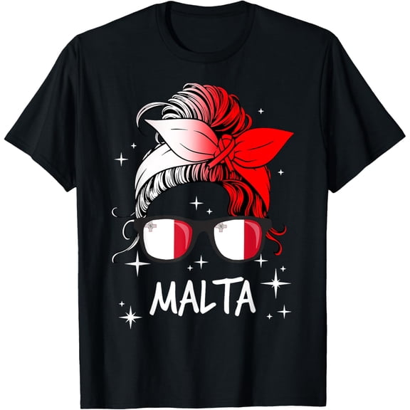 Malta T-Shirt Malta Flag & PatriotismMen's and women's gift, black and white T-shirt, size: Extra large S-4XL