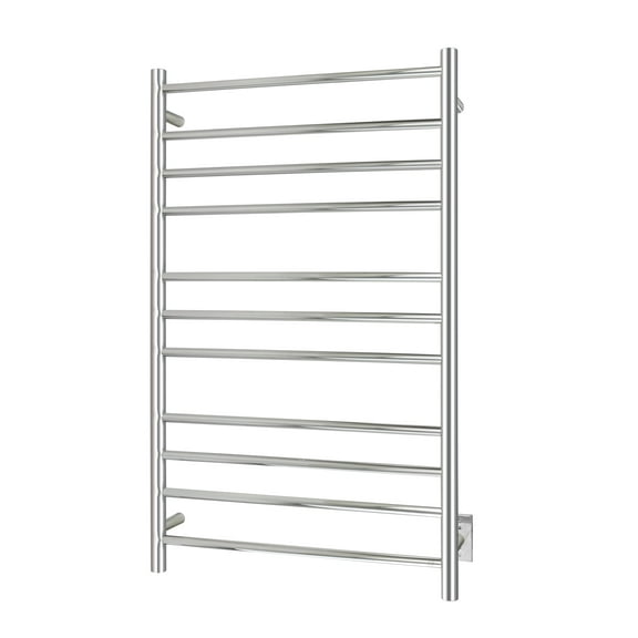 Malta Heated Towel Rack, 11-Bar Electric Towel Warmer, Hardwired Wall-Mounted, Polished Stainless Steel – Luxurious, Spa-Like Warm Towels for Your Bathroom