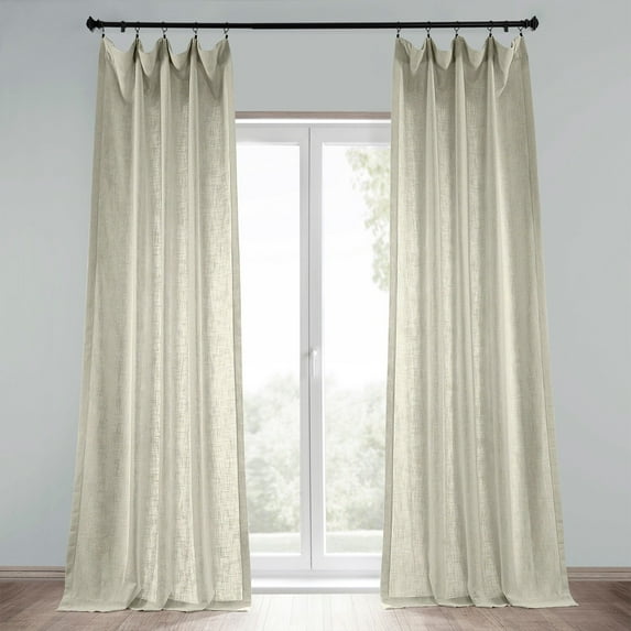 Malted Cream Heavy Faux Linen Curtain (1 Panel), Malted Cream, 50W X 120L