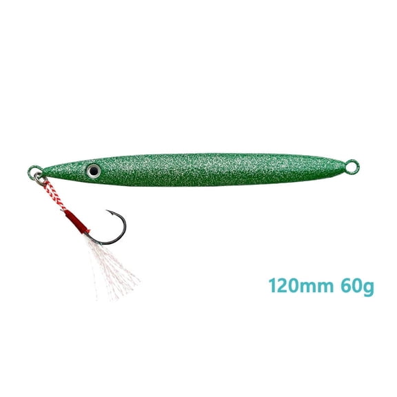Maltemura 60/80g slow jigging kit, glowing metallic jigs, suitable for saltwater fishing, includes a hook set, flat sinking jigs, 2-pack
