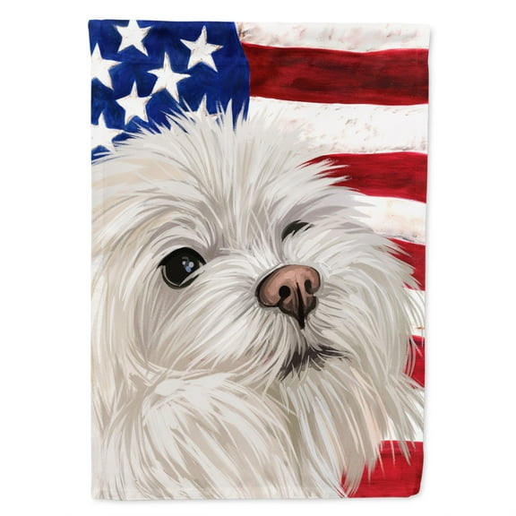 Carolines Treasures CK6612GF Maltese American Garden Size Outdoor-Flags, Multicolor