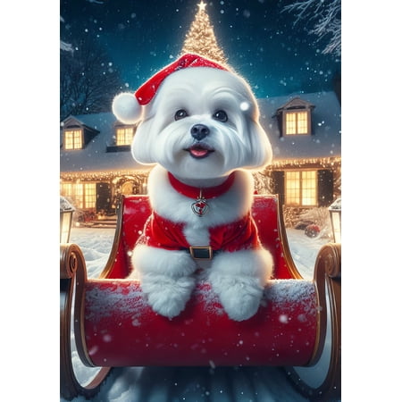 Maltese - Best of Breed DCR Christmas Garden Flag