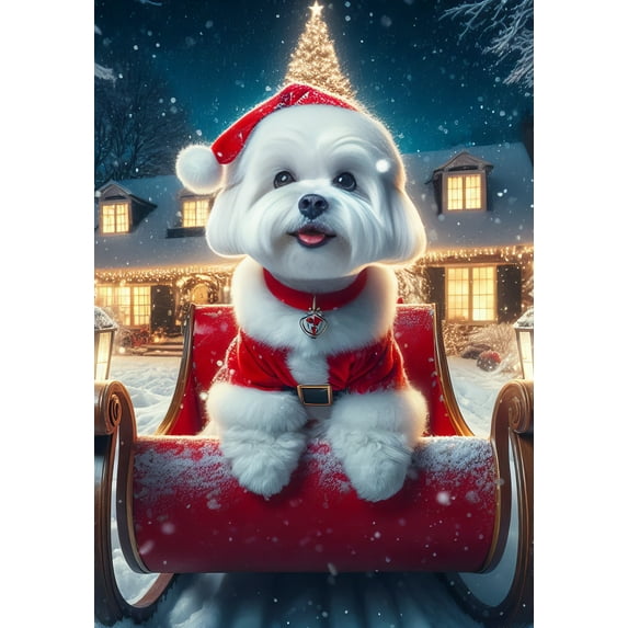 Maltese - Best of Breed DCR Christmas House Flag