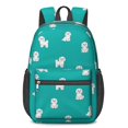 thumbnail image 1 of Maltese Blue Pattern 17" School Backpacks for Teens,Waterproof Oxford Fabric,S-Shape Padded Straps for School,Travel,Hiking,Camping, 1 of 6
