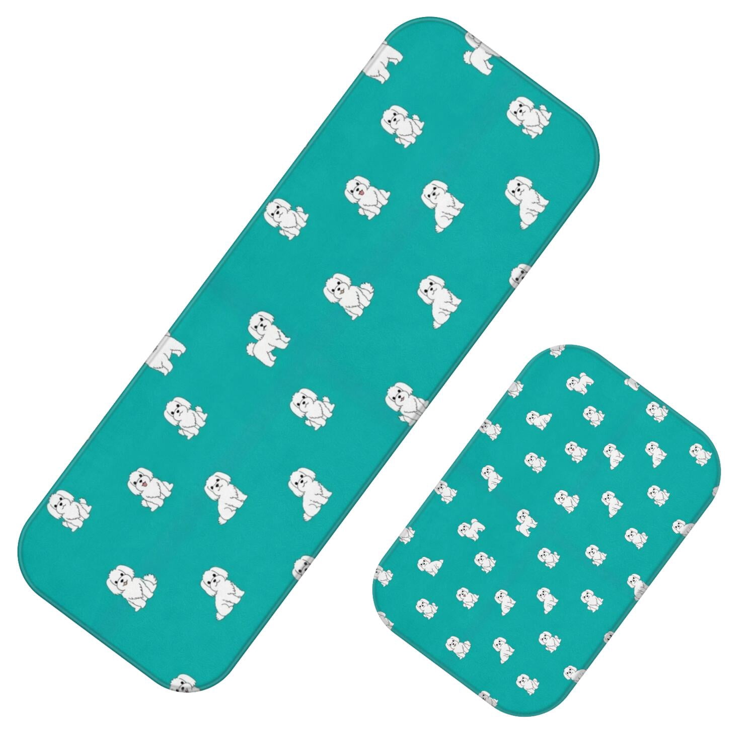 Store Sign Flashcard Maltese Blue Pattern 2 Piece Flannel Bathroom Rug Set, Kitchen Runner ...