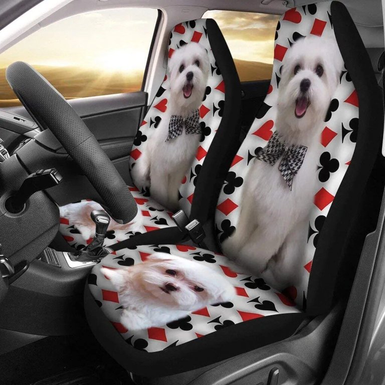 Maltese Car Seat Cover (Set of 2) Maltese Car Seat Cover (Set of 2)