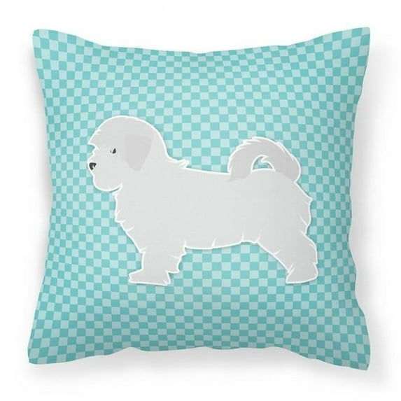 Maltese Checkerboard Blue Fabric Decorative Pillow