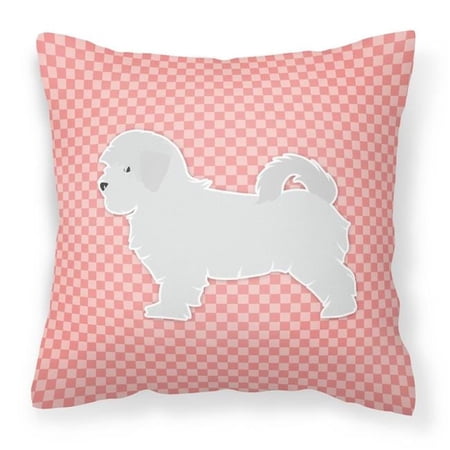 Maltese Checkerboard Pink Fabric Decorative Pillow
