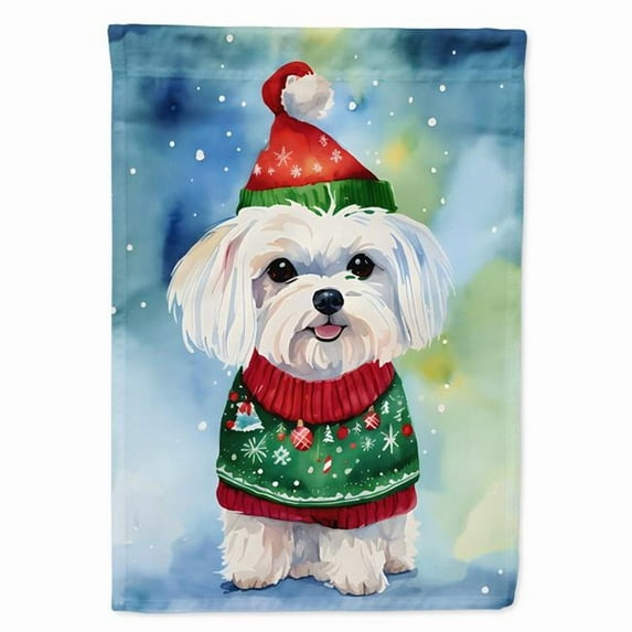 Maltese Christmas House Flag 28 in x 40 in
