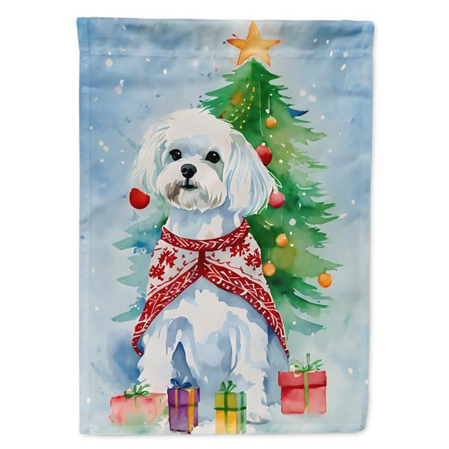 Maltese Christmas House Flag 28 in x 40 in