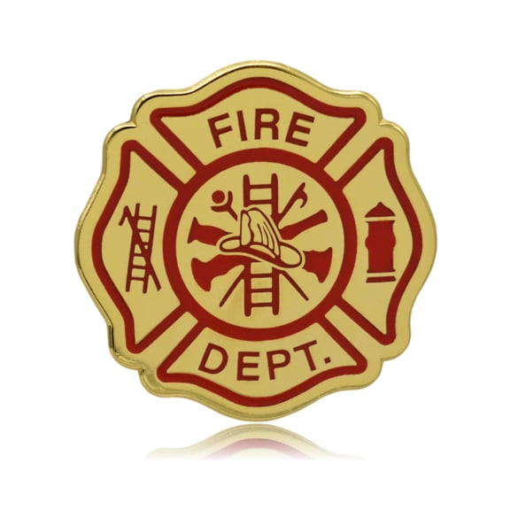 Maltese Cross Fire Fighter Hard Enamel Pin